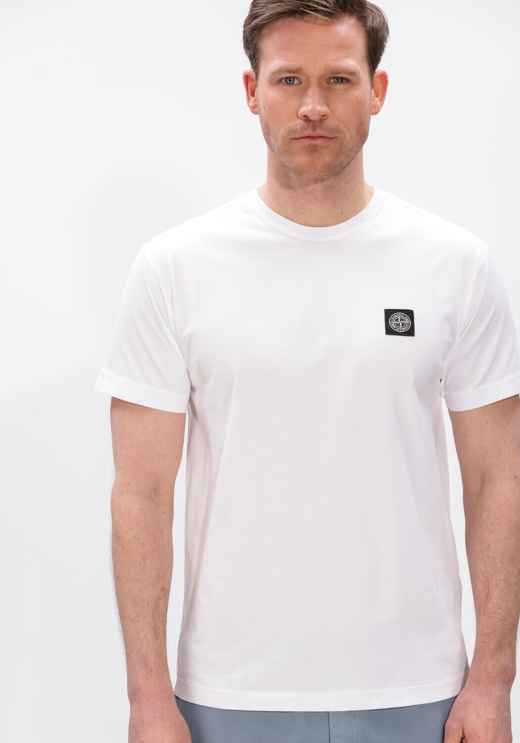 Witte STONE ISLAND T-shirt SS T-SHIRT S0013 - large