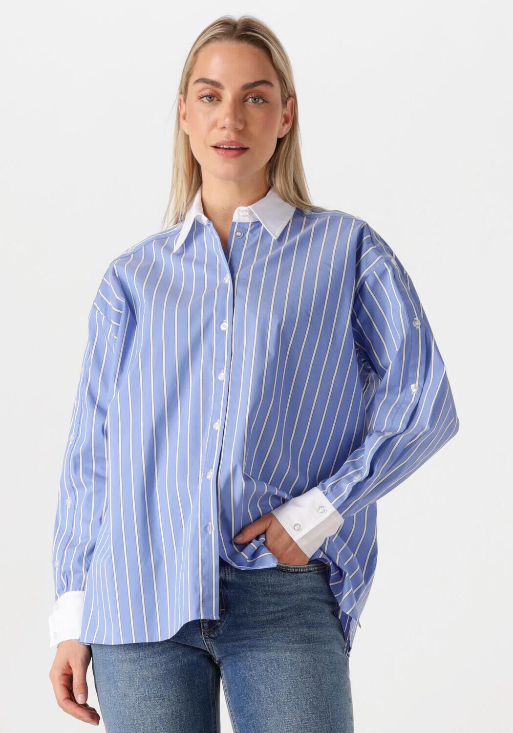 Dante6 Blouse Dames Dandy Pinstripe Shirt, Maat: 34, Kleur: Wit