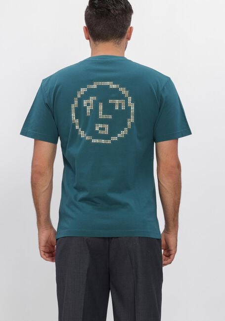 Blauwe OLAF HUSSEIN T-shirt DOTTED FACE TEES - large