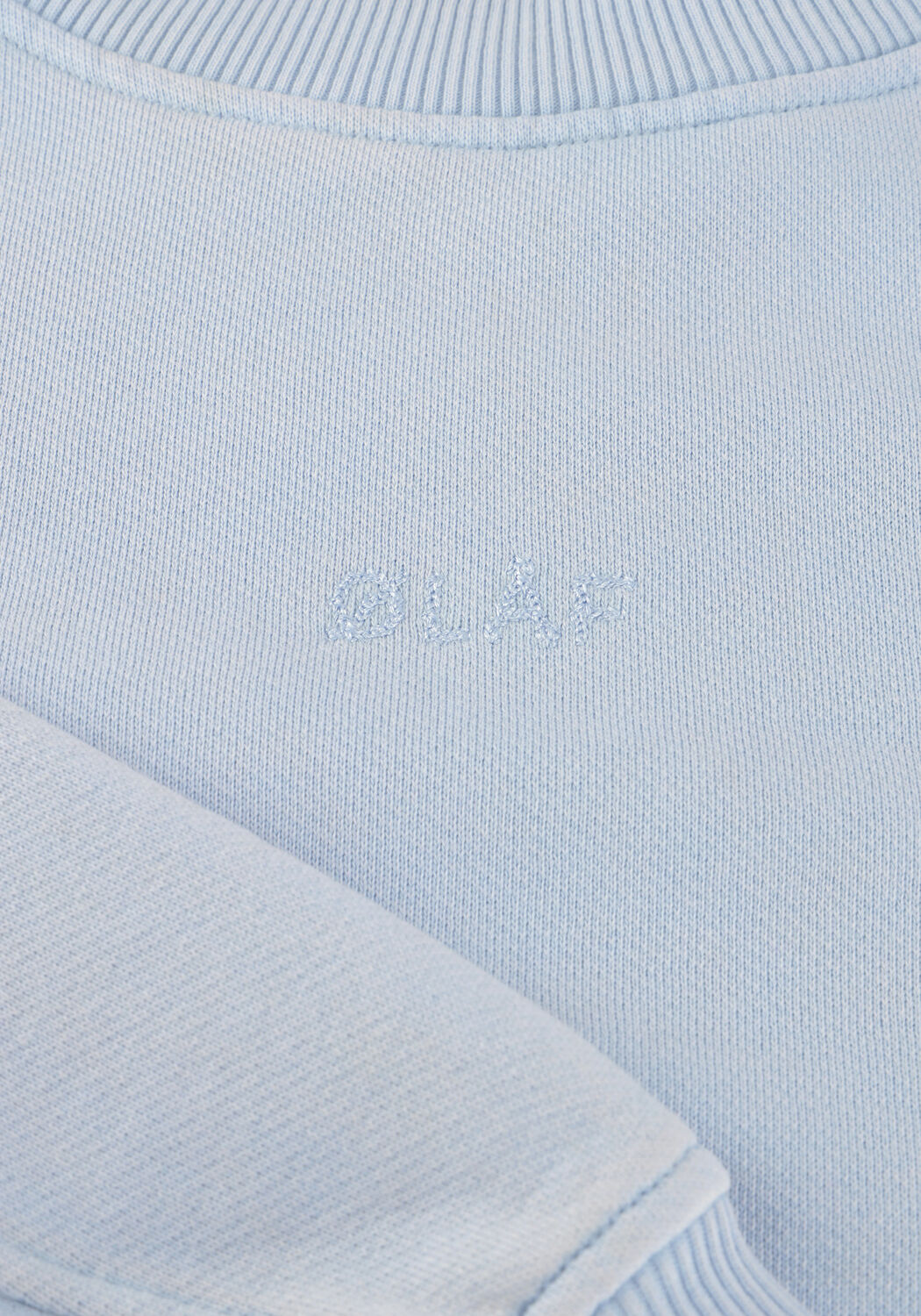 Lichtblauwe OLAF HUSSEIN Sweater ESSENTIAL WASHED CREWNECK - large