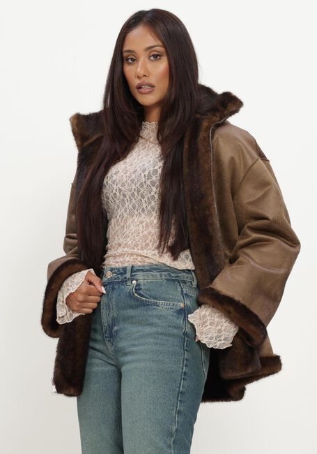 Groene STUDIO AR Faux fur jas FRANKIE FAUX MINK - large