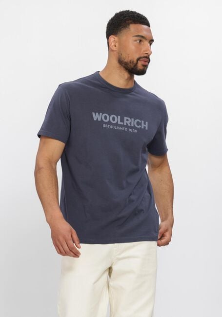 Donkerblauwe WOOLRICH T-shirt LIGHT GD T-SHIRT - large
