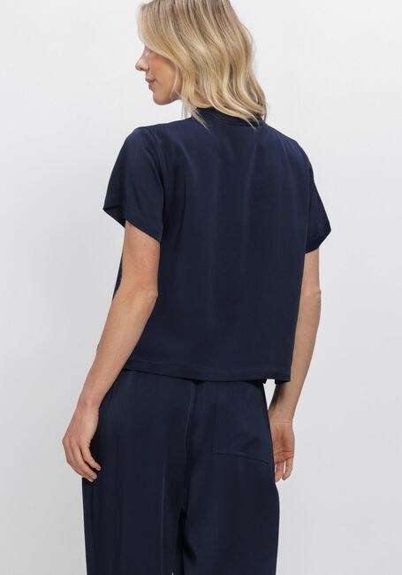 Donkerblauwe SEA ME HAPPY Top LOTUS TOP SATIN CREPE - large