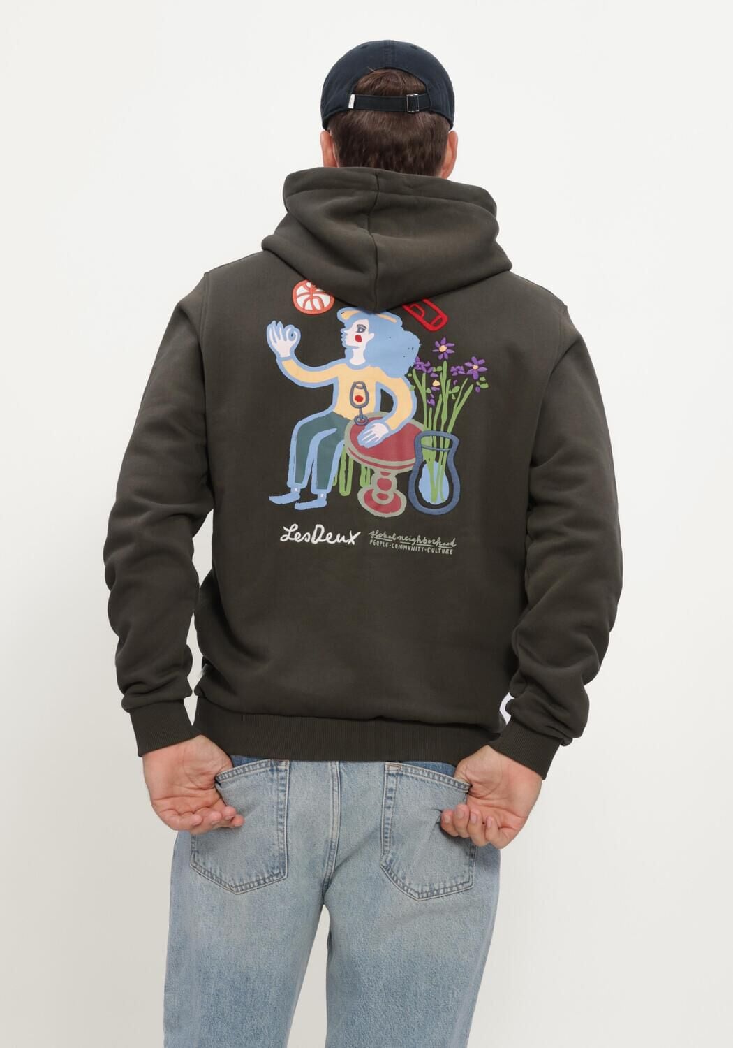 Groene LES DEUX Trui RURAL HOODIE - large