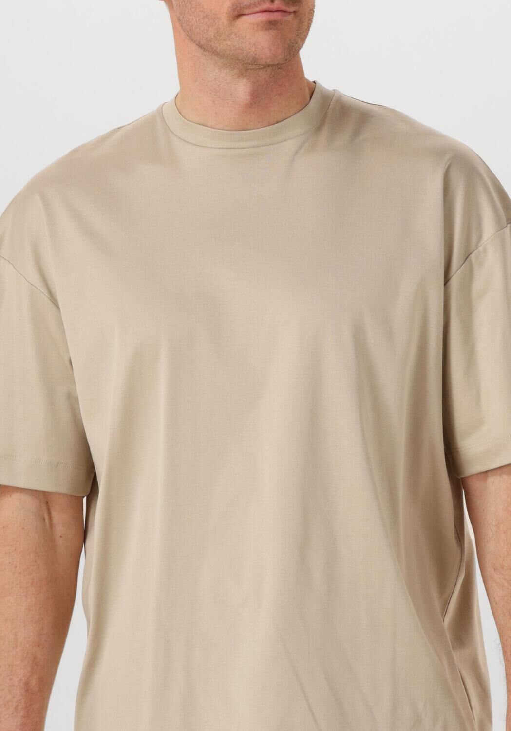 Beige VALENZA T-shirt 1026 INTERLOCK SUPIMA OVERSIZED T SHIRT - large