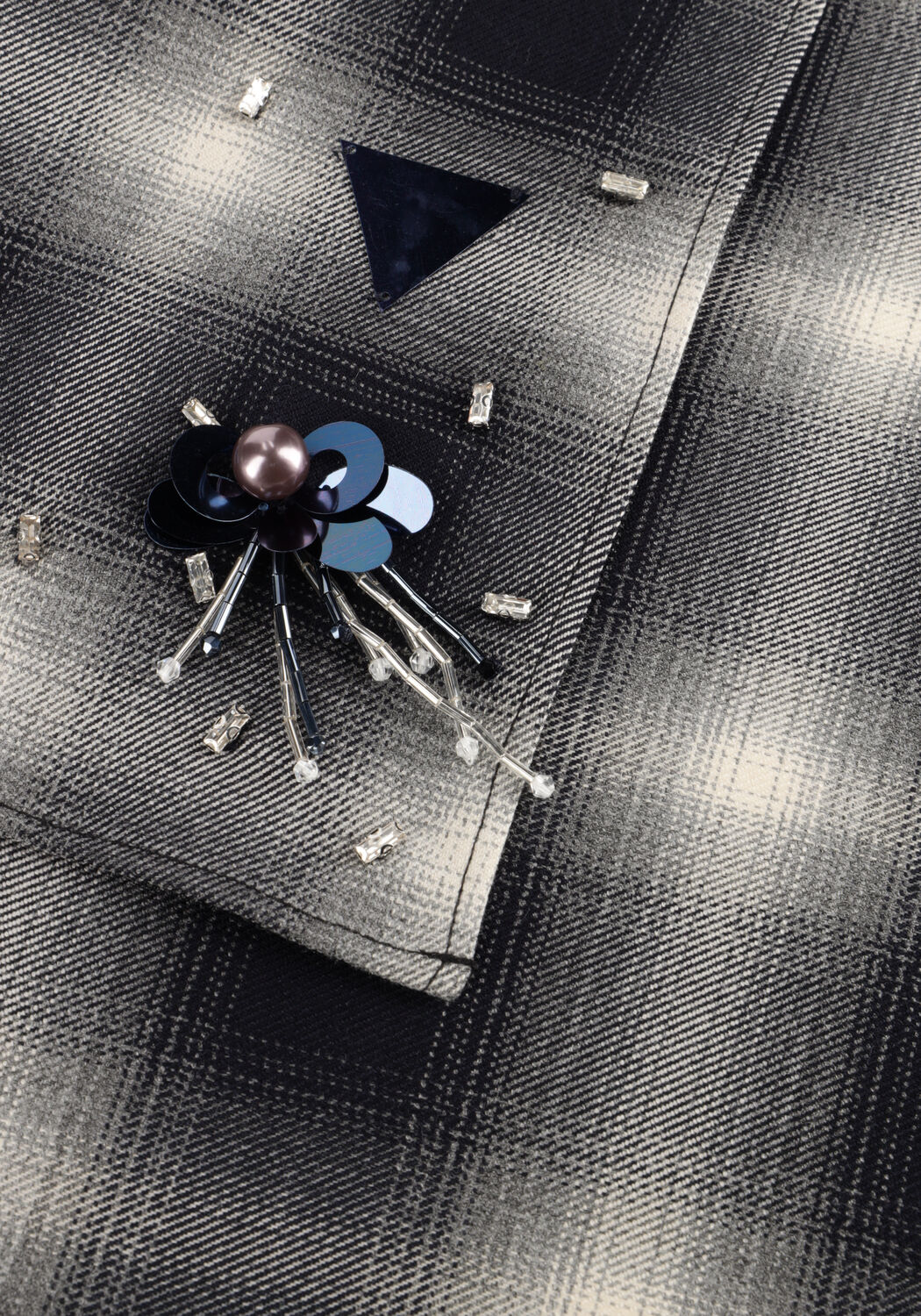 Multi DANTE6 Sjaal BRONA EMBELLISHED CHECK SCARF - large