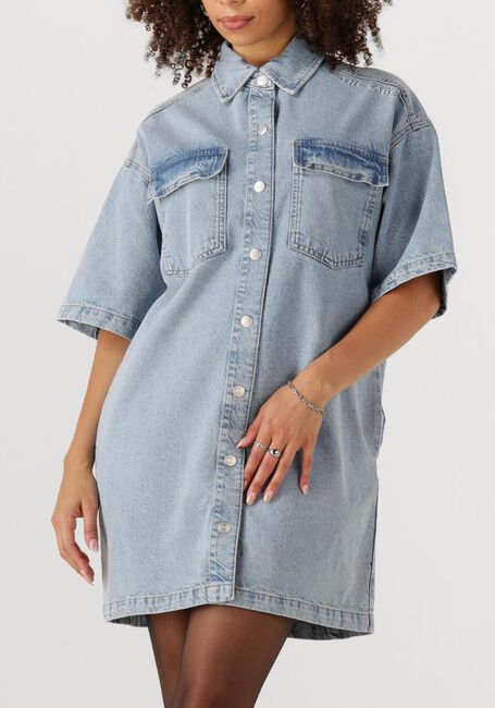 Blauwe ALIX THE LABEL Mini jurk LADIES WOVEN FLOWY SHIRT DRESS - large