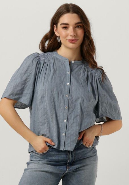 Lichtblauwe RUBY TUESDAY Blouses SAFIR BLOUSE WITH HALF SLEEVES AND SMOCK ON SHOULDER - large