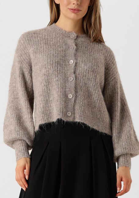 Taupe CO'COUTURE Vest CORALEE RIB CARDIGAN - large