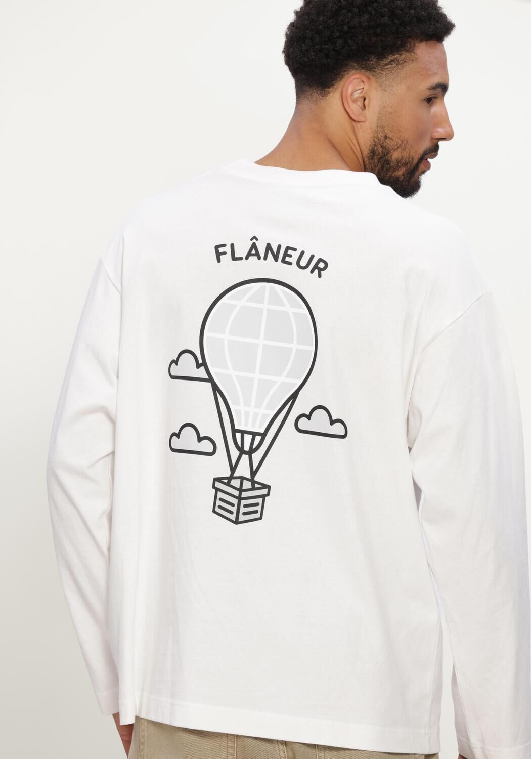Witte FLANEUR T-shirt BALLOON LONG SLEEVE - large