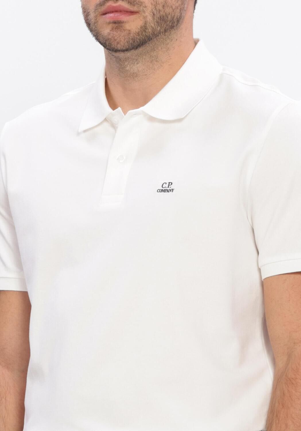 Witte CP COMPANY Polo STRETCH PIQUET SHORT SLEEVE POLO - large