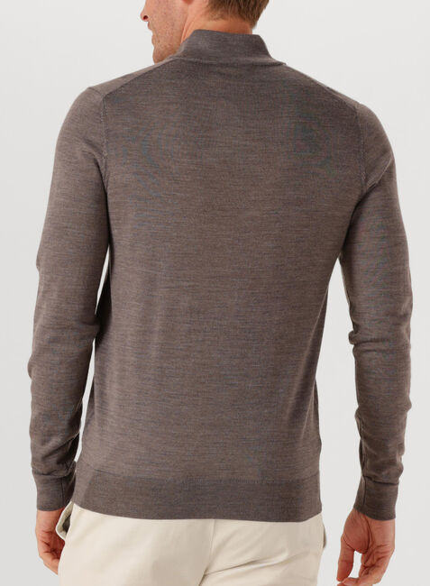 Bruine PROFUOMO Trui PULLOVER HALF ZIP MERINO - large