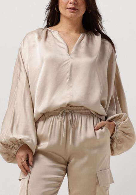 Beige RESORT FINEST Blouses SATIN BALLOON BLOUSE - large