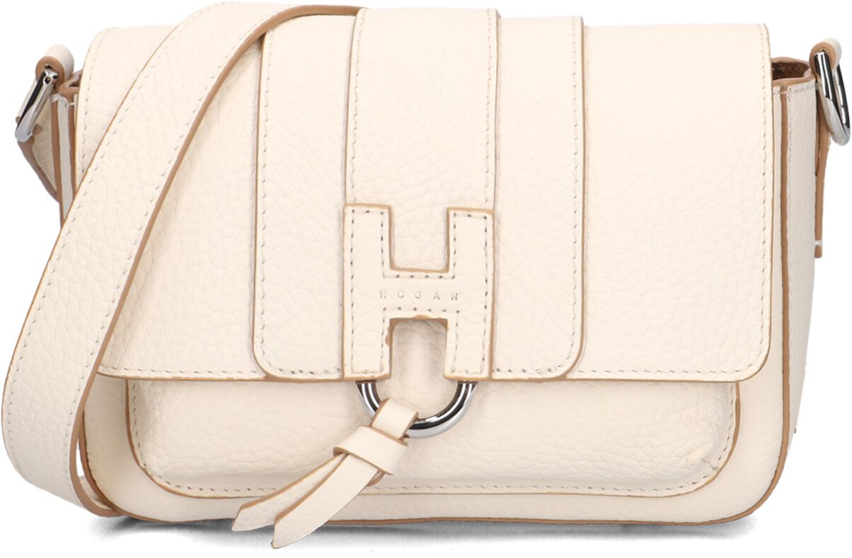 Hogan Hogan Schoudertas Dames H01x Flap Bag, Materiaal: Leer, Kleur: Ecru