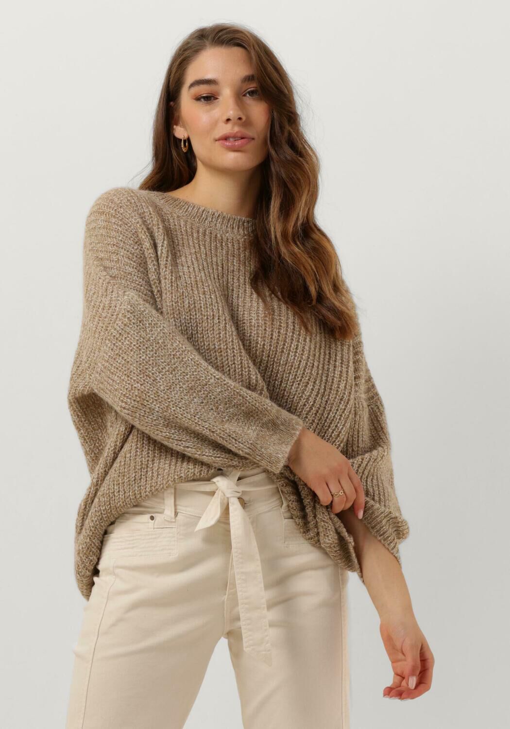 Summum Trui Dames Sweater Melange Mohair Blend Knit, Maat: M, Kleur: Zand afbeelding 1