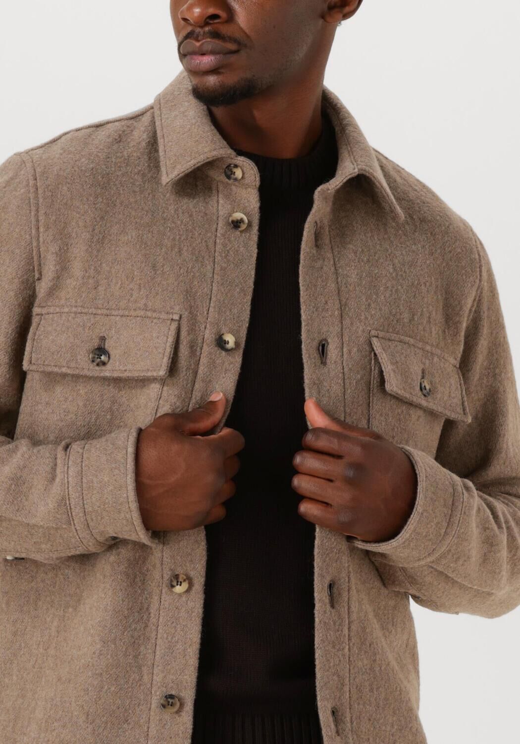 Taupe JACOB COHEN Overshirt LIGHT JACKET RAW - large