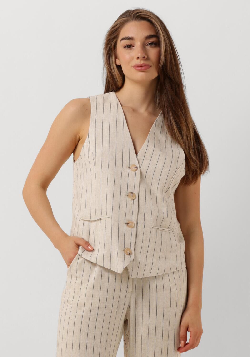 Aimee the Label Gilet Dames Carien, Maat: XL, Kleur: Beige