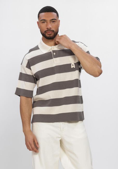 Grijze AMI PARIS Polo SHORT SLEEVES POLO WITH AMI DE COEUR PATCH - large