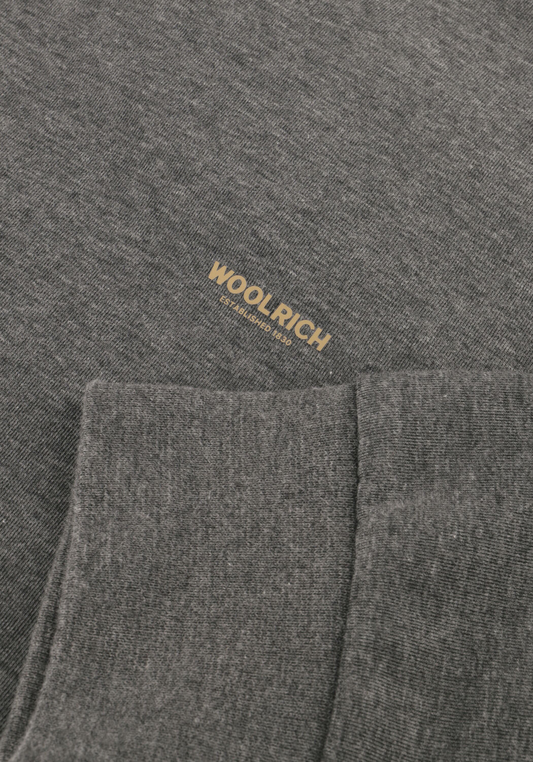 Donkergrijze WOOLRICH Trui LOGO INTERLOCK CREWNECK - large
