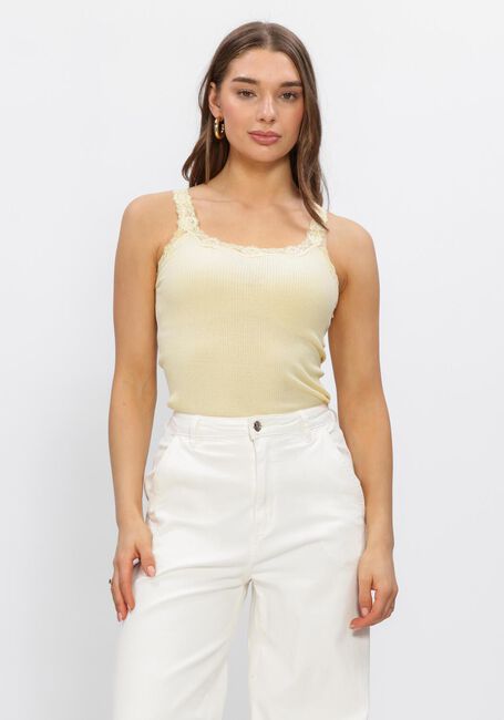 Butter yellow ROSEMUNDE Top BABETTE DEEP BACK SILK TOP - large