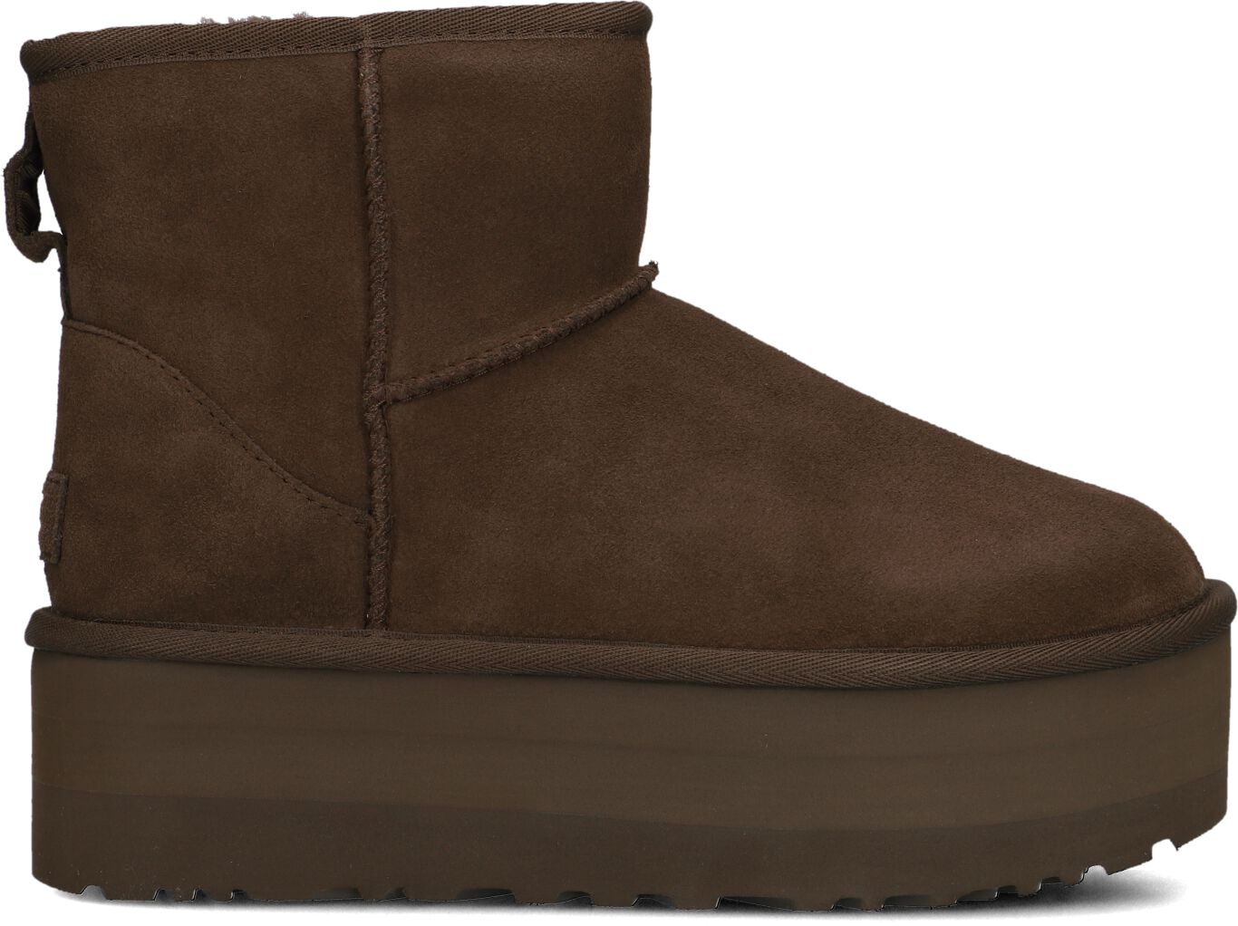 UGG Vachtlaarzen Dames W Classic Mini Platform, Maat: 41, Materiaal: Suède, Kleur: Bruin