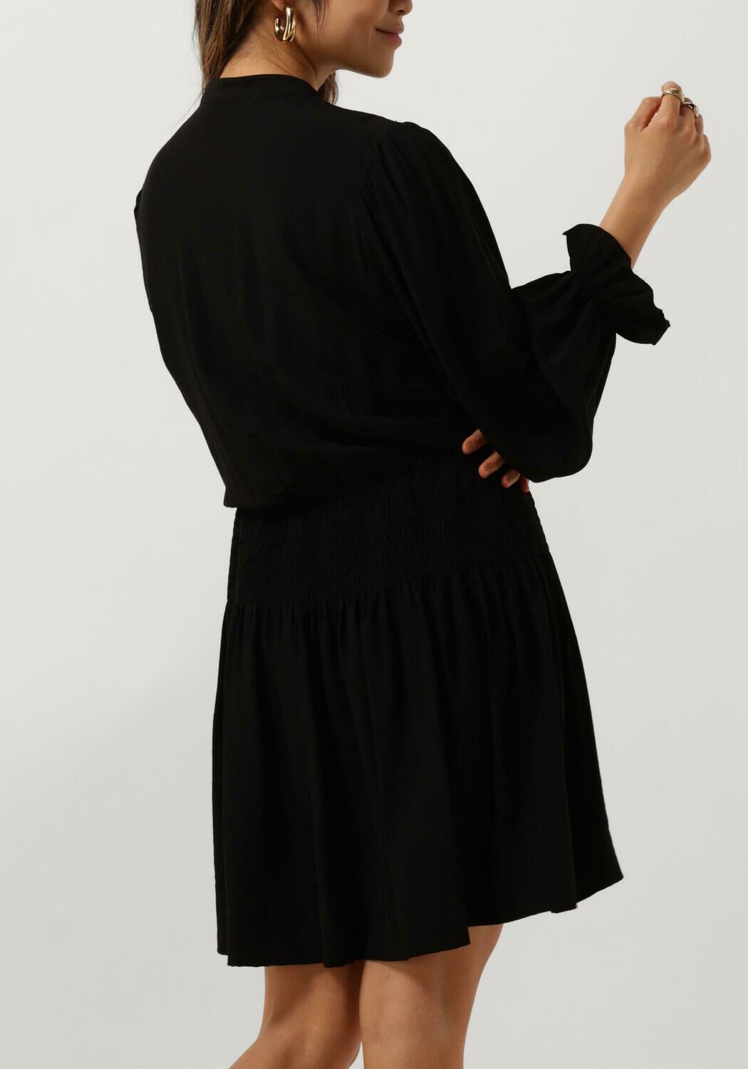 zwarte co couture mini jurk sunnery lace smock dress