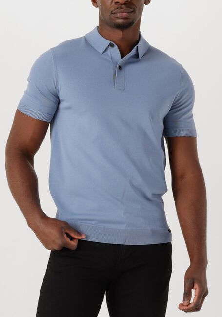 Lichtblauwe GENTI T-shirt POLO BUTTON SS K2046-1260 - large