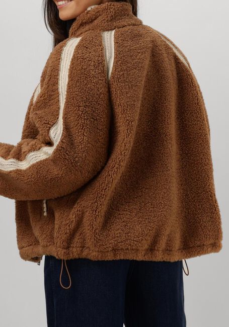 Cognac UGG Jack NIKIA CHROCHET FLUFF JACKET - large