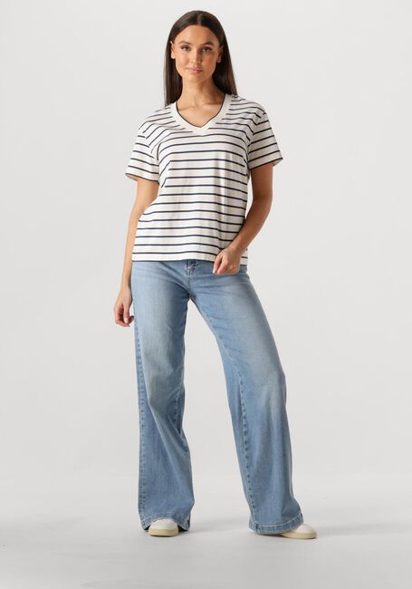 Gebroken wit MOS MOSH T-shirt MMNANI V-SS STRIPE TEE - large