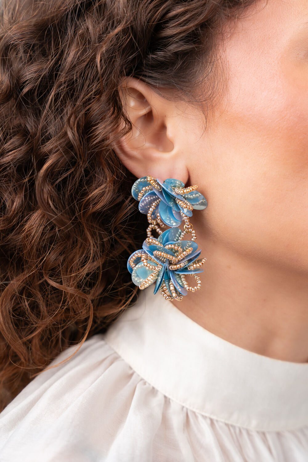 Multi LOTT. GIOIELLI Oorbellen CE GB DOUBLE KNOTTED SEQUINS EARRING M - large