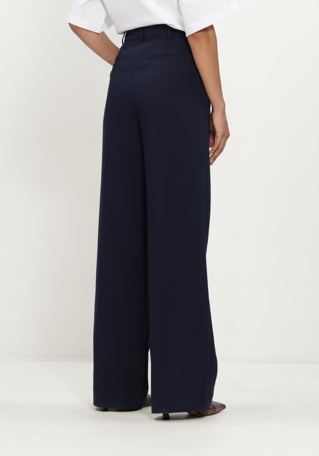Donkerblauwe CO'COUTURE Wijde broek MAVACC PANT - large