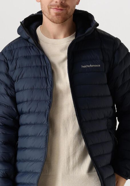 Donkerblauwe PEAK PERFORMANCE Gewatteerde jas M DOWN LINER HOOD JACKET - large