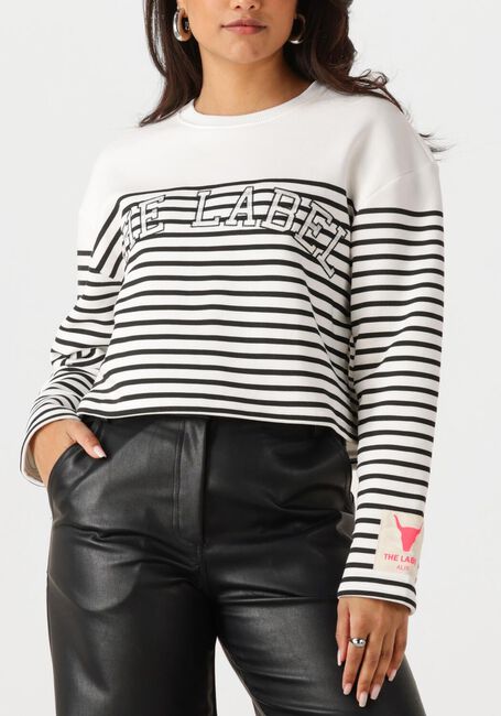 Witte ALIX THE LABEL Sweater LADIES KNITTED STRIPE SWEATER - large