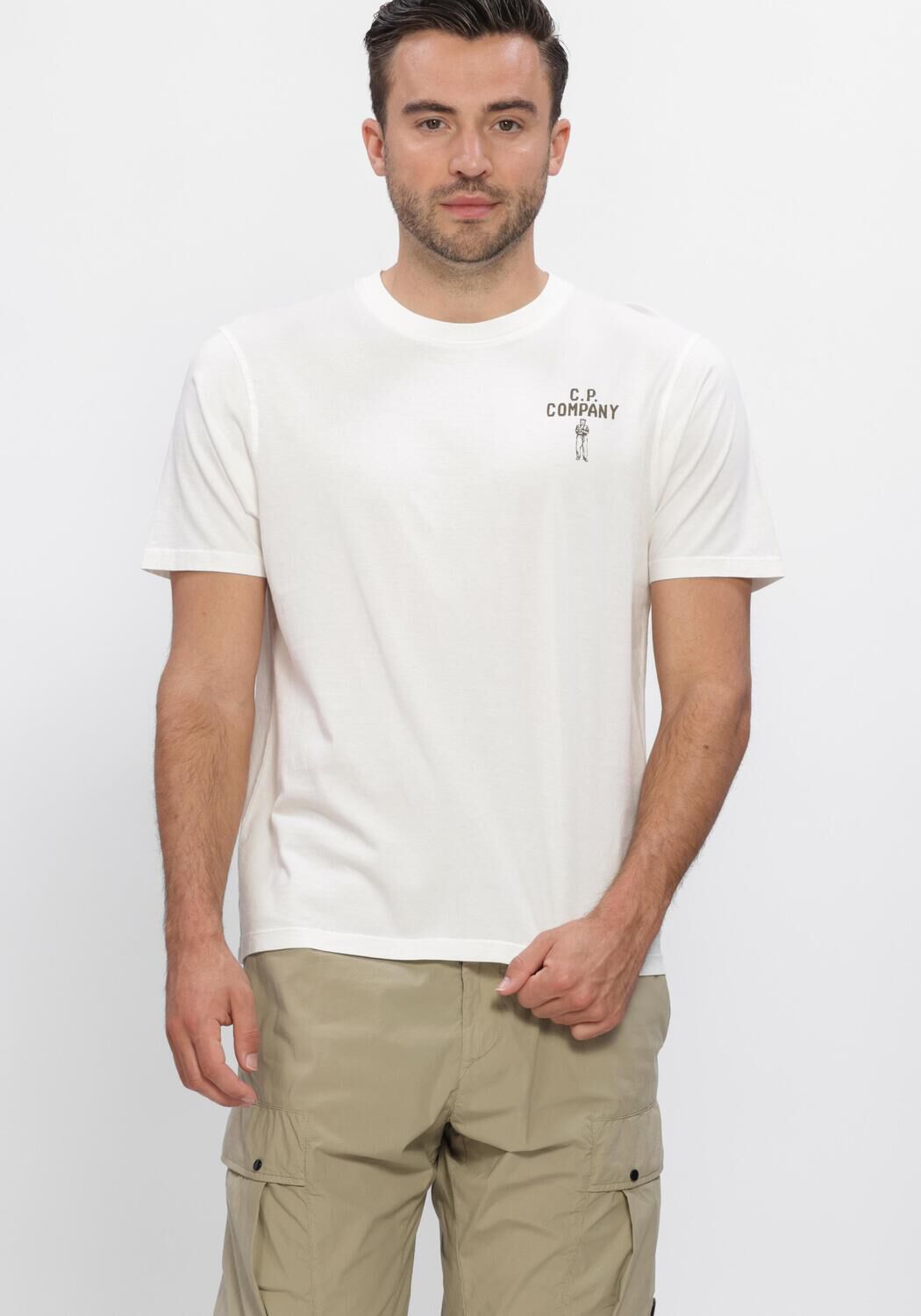 Witte CP COMPANY T-shirt 30/1 JERSEY SHORT SLEEVE BRITISH SAILOR T-SHIRT - large