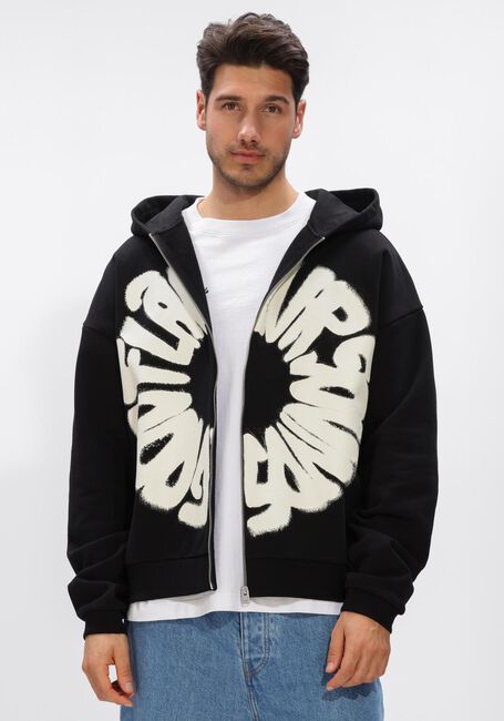 Zwarte FLANEUR Vest SOUNDS GOOD ZIP-UP - large