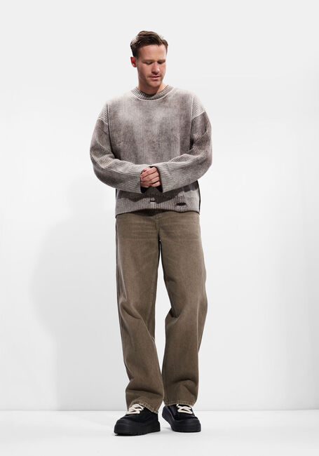 Taupe REPRESENT Trui REVERSIBLE FADE OUT KNIT - large