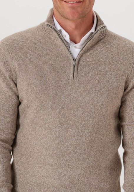Beige PROFUOMO Trui PULLOVER HALF ZIP WOOL BLEND - large
