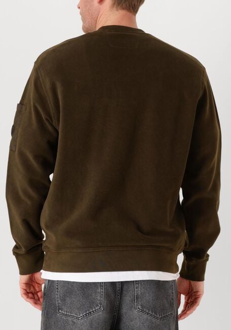 Groene CP COMPANY Trui SWEATSHIRTS CREW NECK IN BRUSHED EMERIZED DIAGONAL FLEECE - large