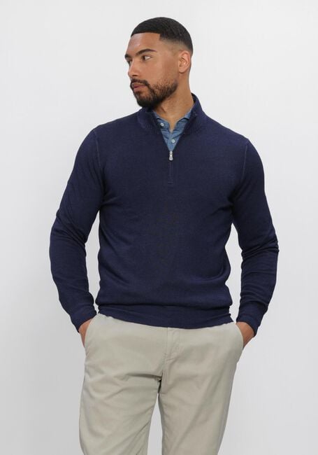 Donkerblauwe GRAN SASSO Trui MOCK ZIP - large