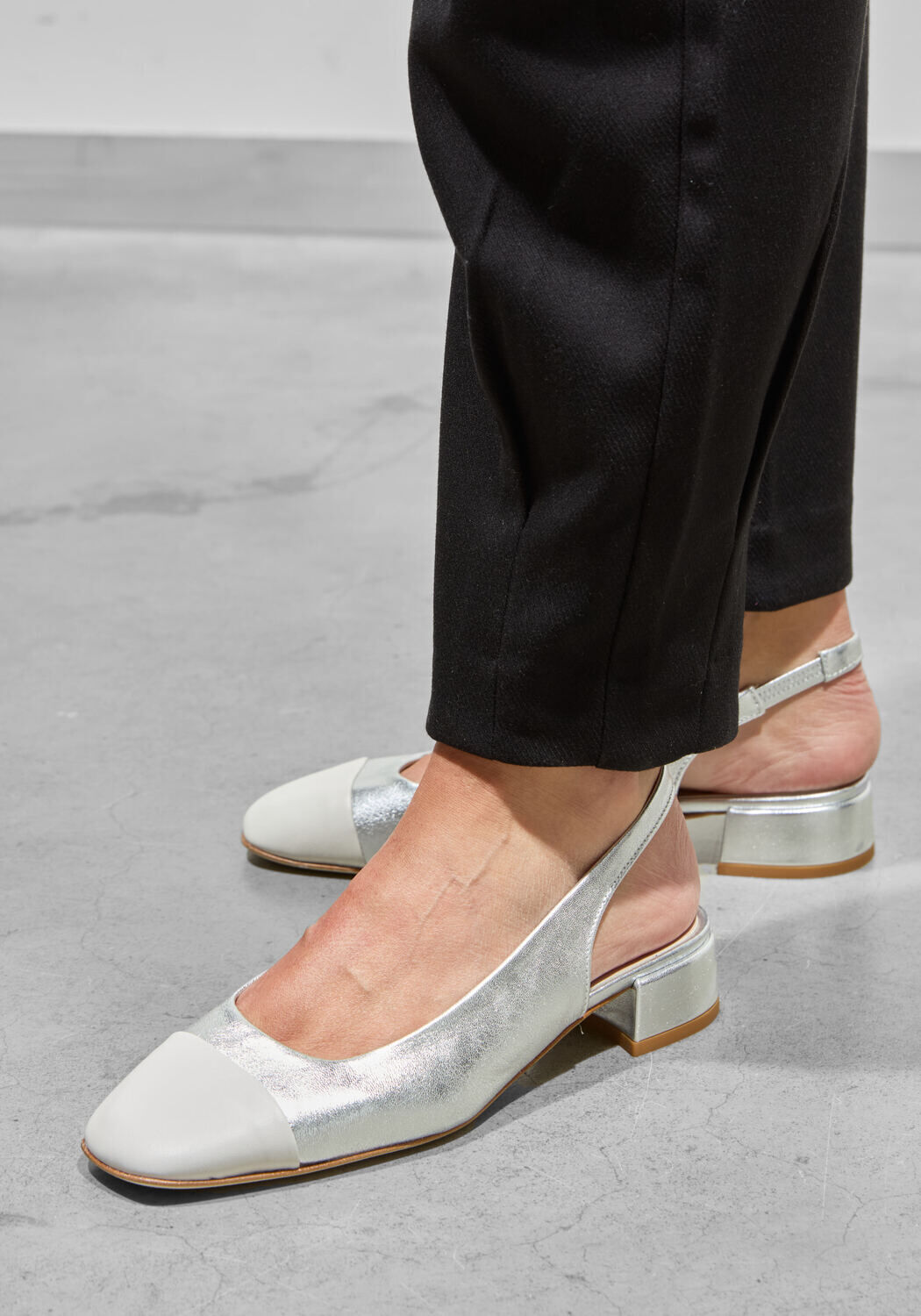 Witte ODARE Ballerina's GIRONA MET SLINGBACK - medium