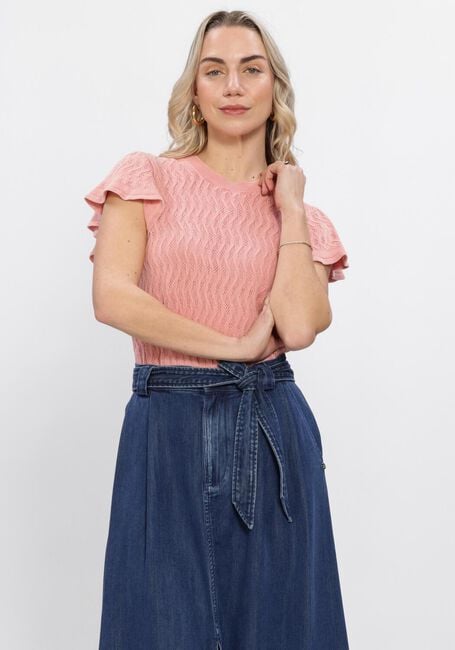 Roze MOS MOSH Top MMGANNA PATTERN O-NECK KNIT TOP - large