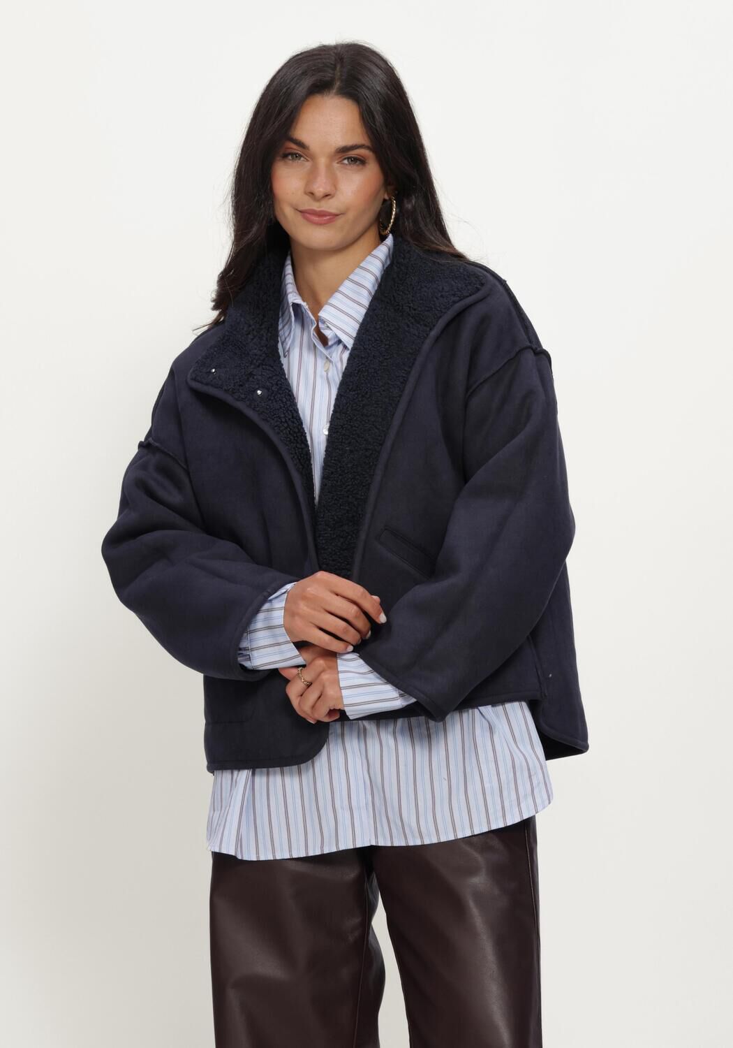 Donkerblauwe KNIT-TED Jack JILL JACKET - large