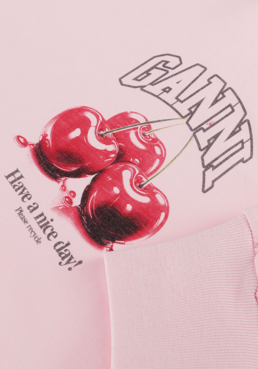 Lichtroze GANNI Trui BASIC COTTON JERSEY LONG SLEEVE - large