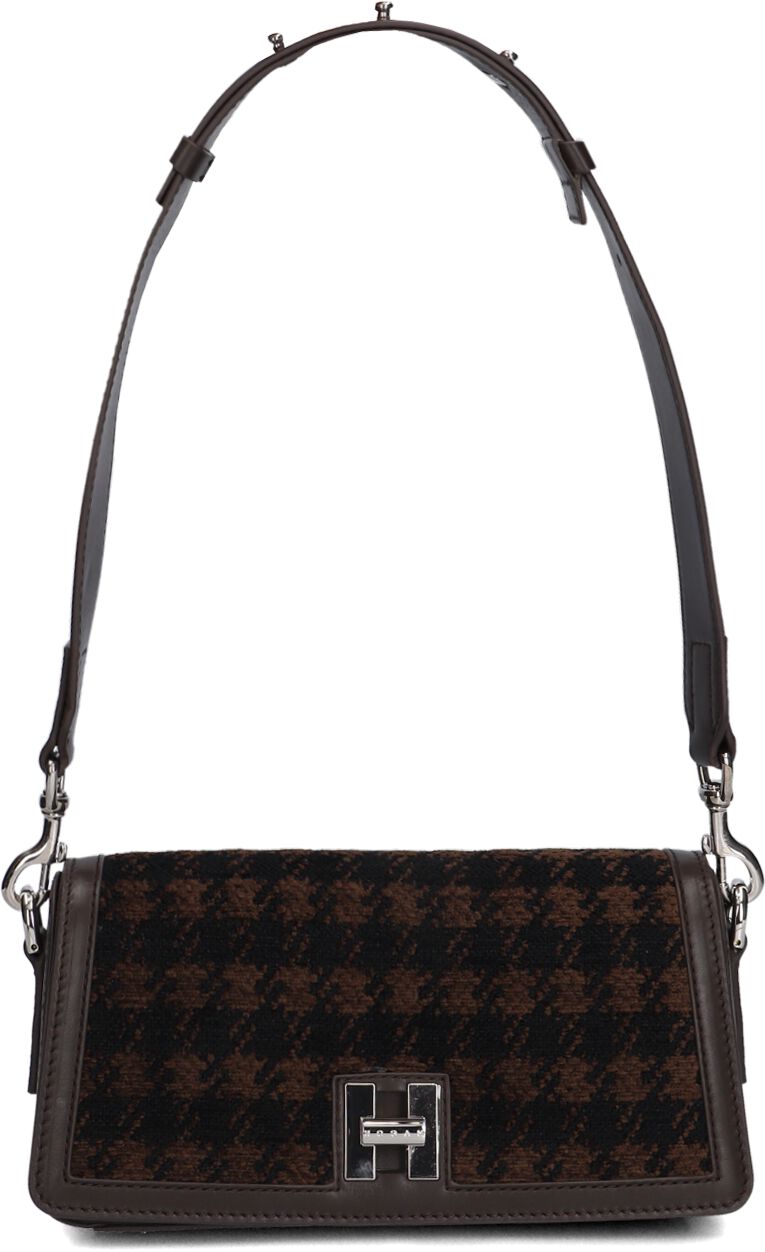 Hogan Hogan Schoudertas Dames H01y Tracolla Patta Mini Tessuto, Materiaal: Textiel, Kleur: Bruin