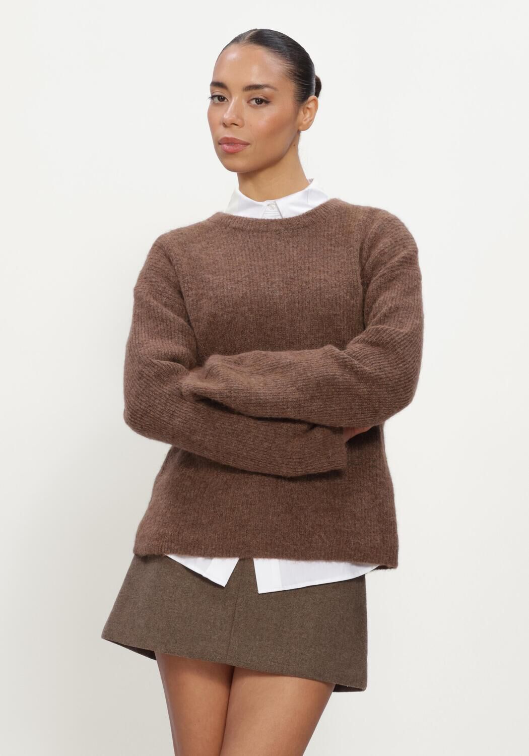 Bruine CO'COUTURE Truien/vesten JAIDECC LS KNIT - large