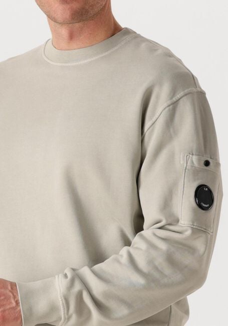 Gebroken wit CP COMPANY Trui SWEATSHIRTS CREW NECK IN BRUSHED EMERIZED DIAGONAL FLEECE - large