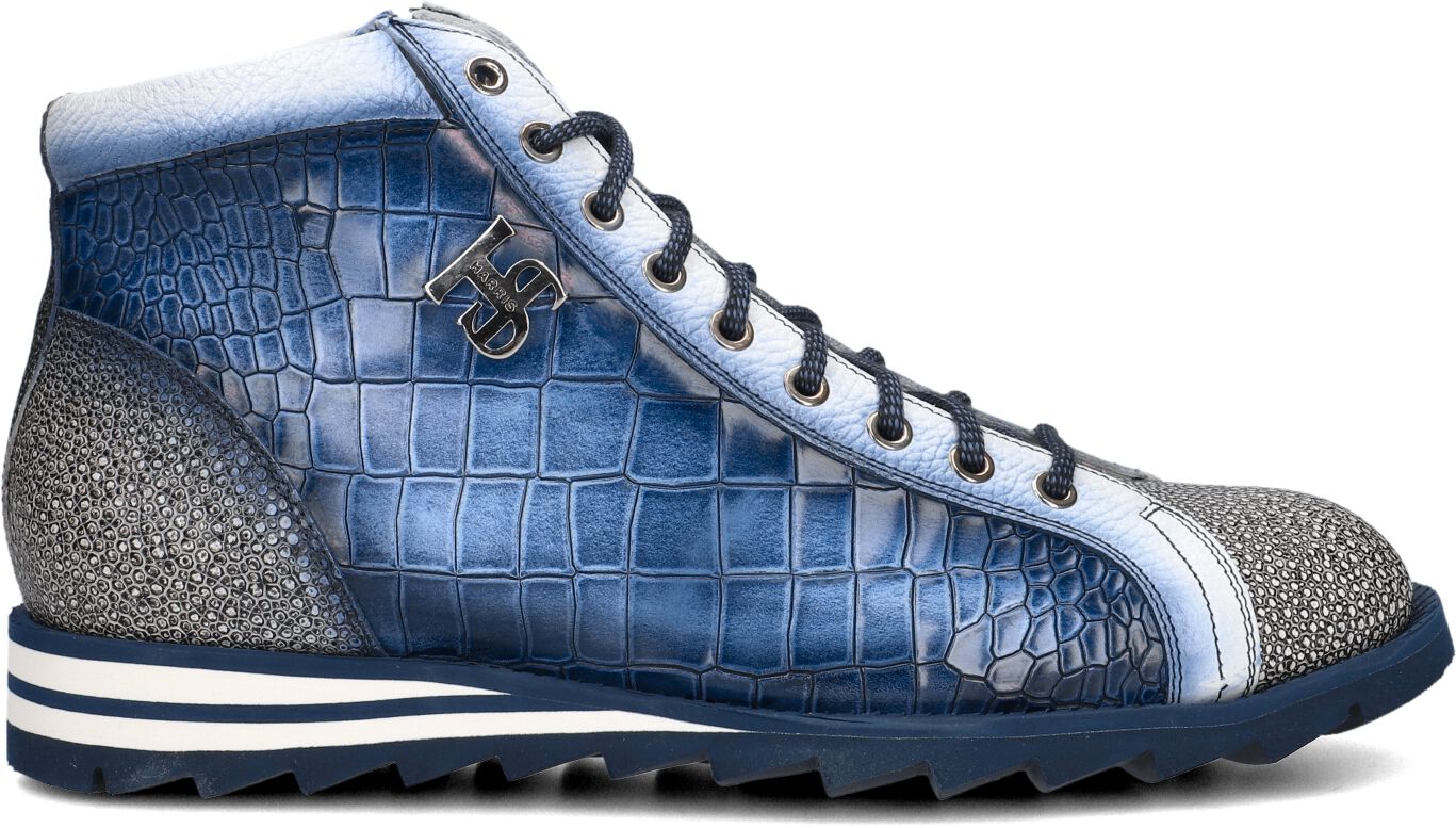 Harris Hoge Sneakers Heren 3019, Maat: 47, Materiaal: Leer, Kleur: Blauw