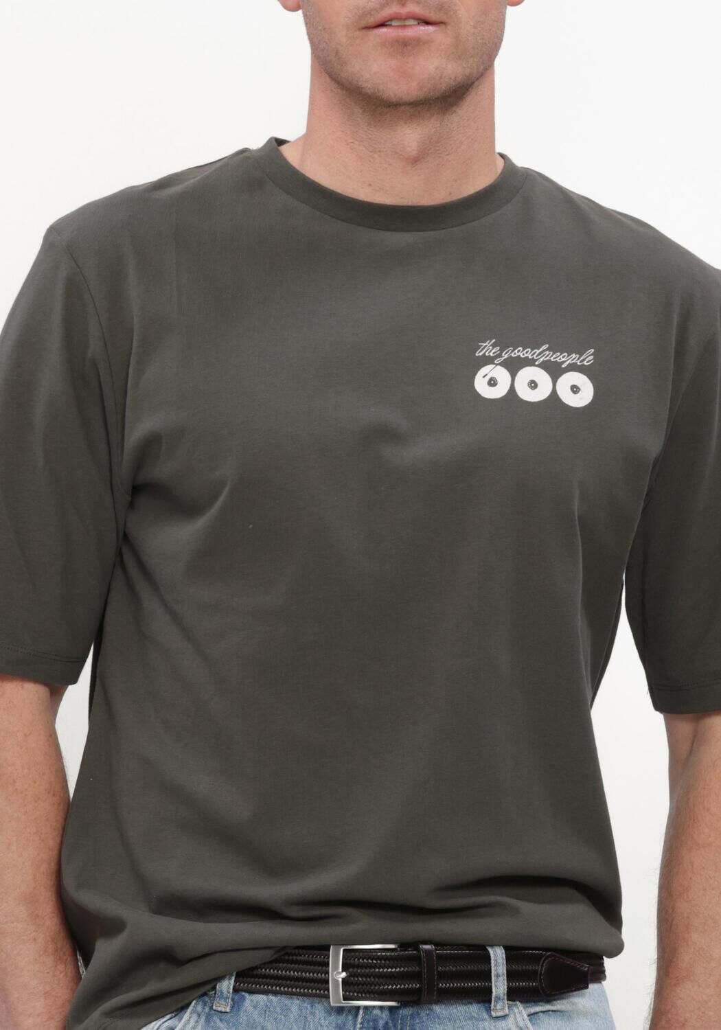 Donkergroene THE GOODPEOPLE T-shirt TUUR - large