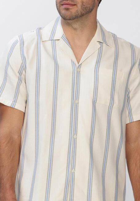 Ecru LES DEUX Casual overhemd LAWSON STRIPE SS SHIRT - large
