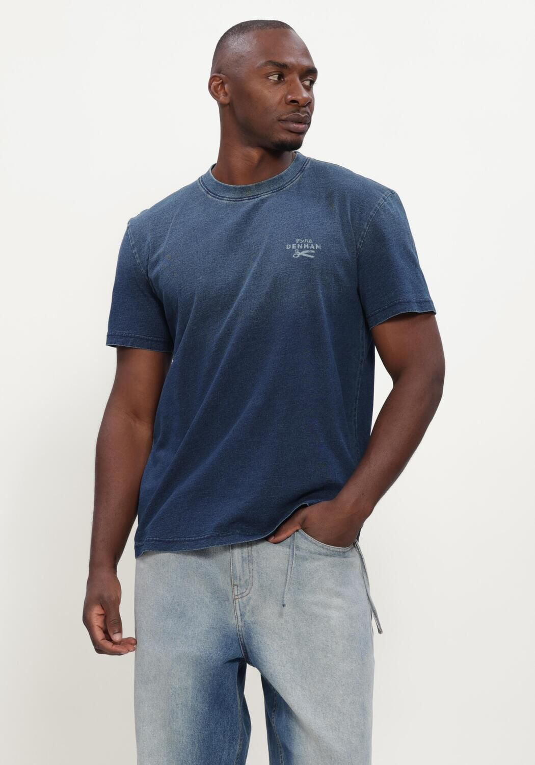 Donkerblauwe DENHAM T-shirt YUGEN SS TEE - large